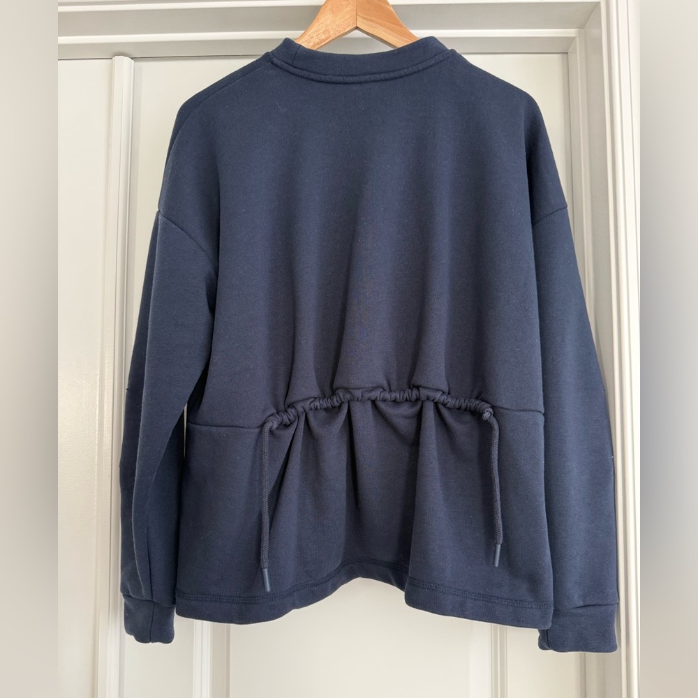 Sweaty Betty Low Tide Deep Blue Crewneck Sweater